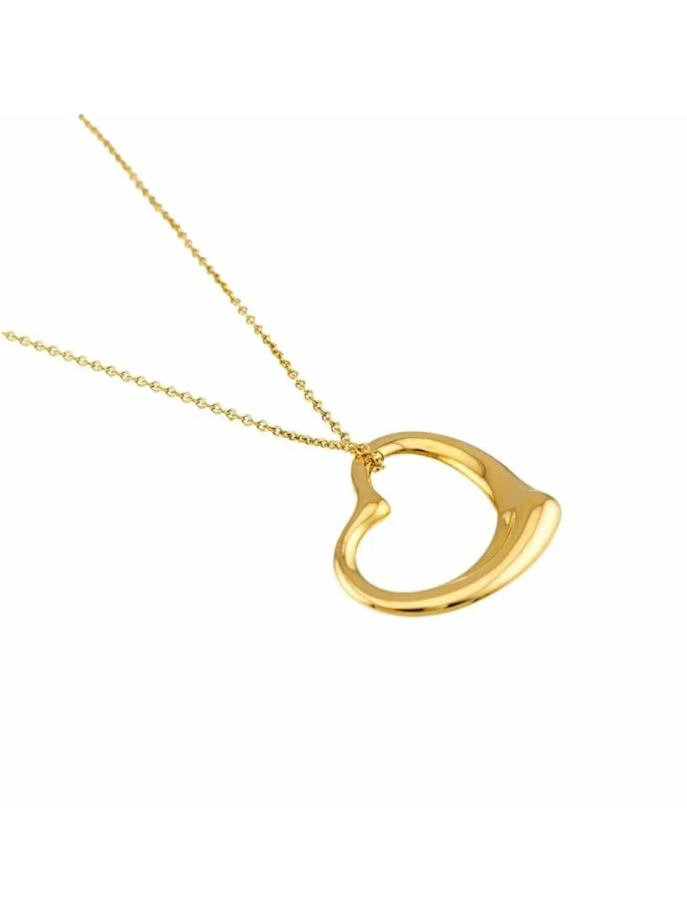 Tiffany & Co Open Heart Width 22 Necklace 41 18k YG Yellow Gold